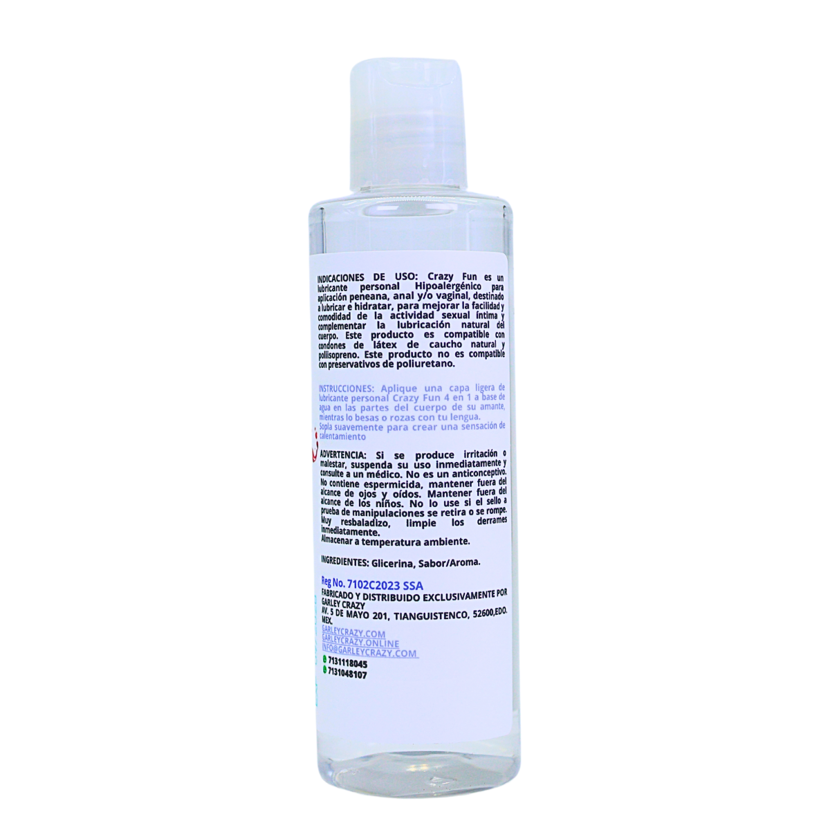 GARLEY CRAZY LUBRICANTE CRAZY FUN FLAVORS 4 IN 1 TÉRMICO - Imagen 2